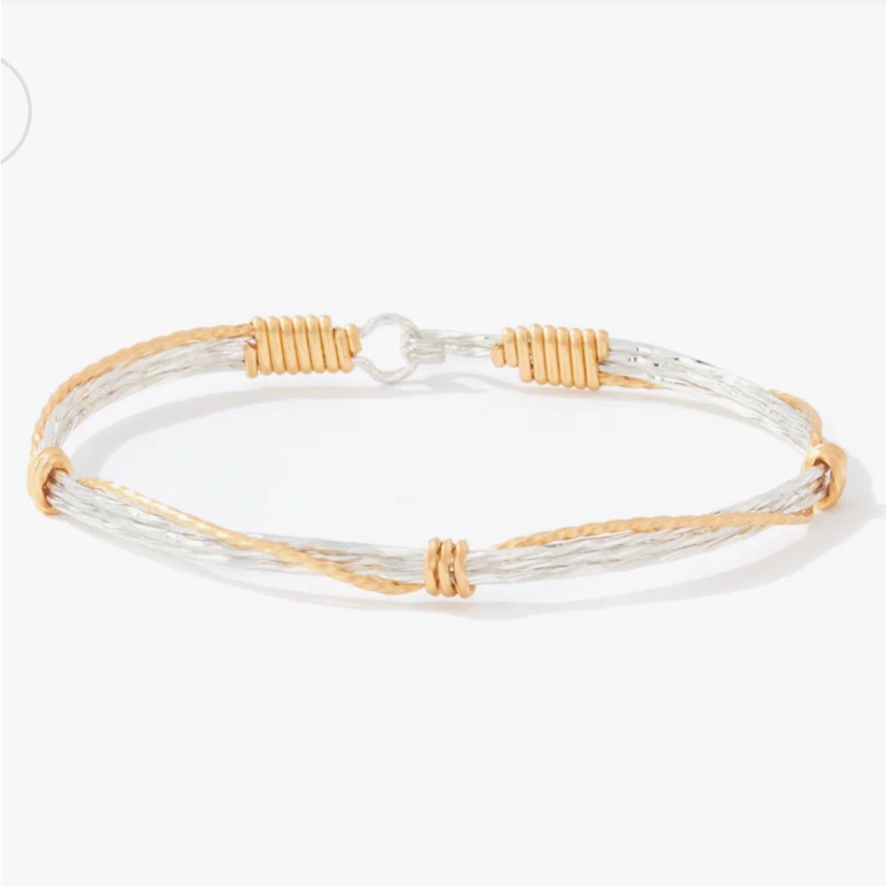 Ronaldo Leap of Faith bracelet sterling silver 14k gold wire wrap